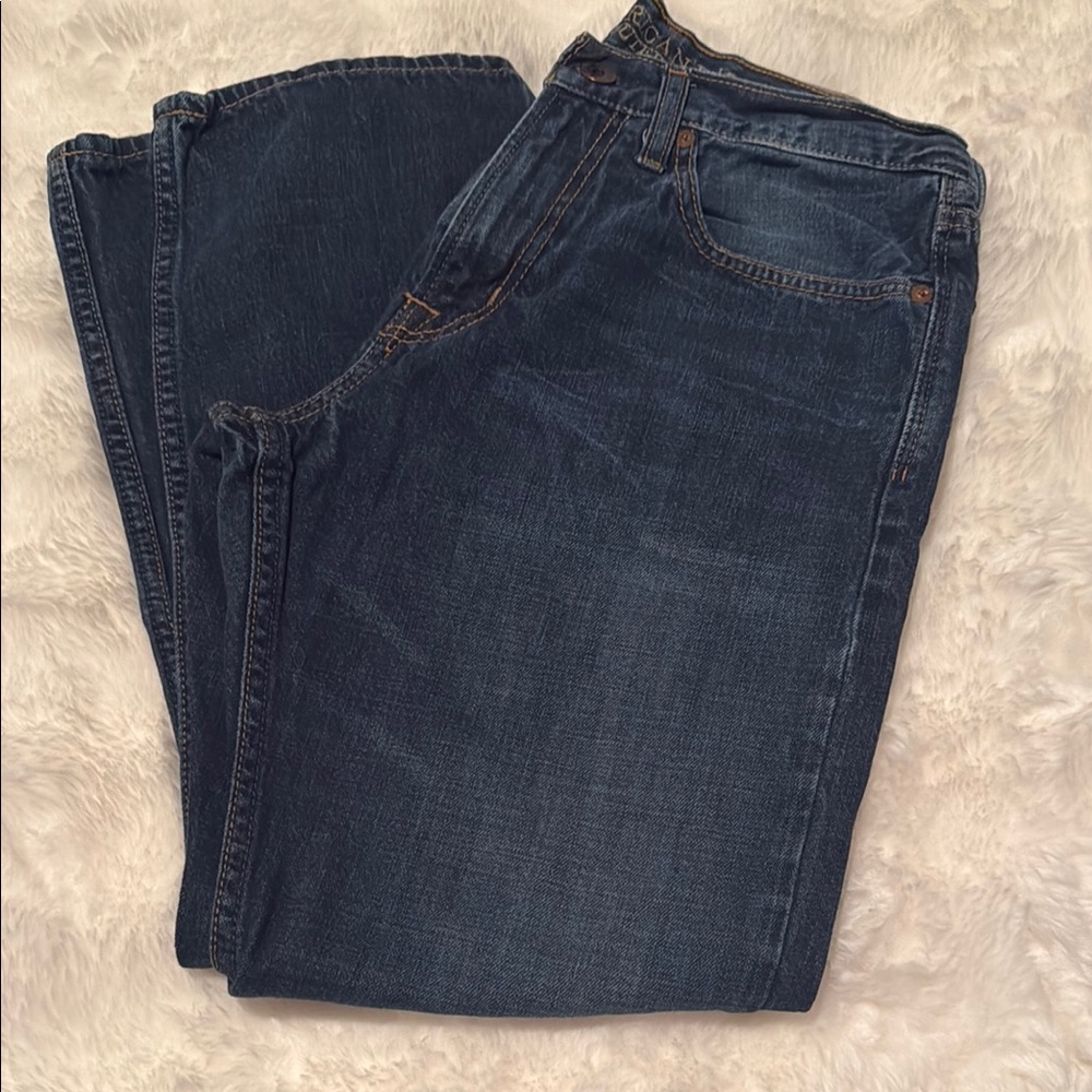 American Eagle Outfitters Relaxed Blue Jeans with Classic Indigo Wash